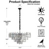 31.5" Modern Chandelier 19-Light 4-Tier Black Round K9 Crystal Chandelier - 2 of 4