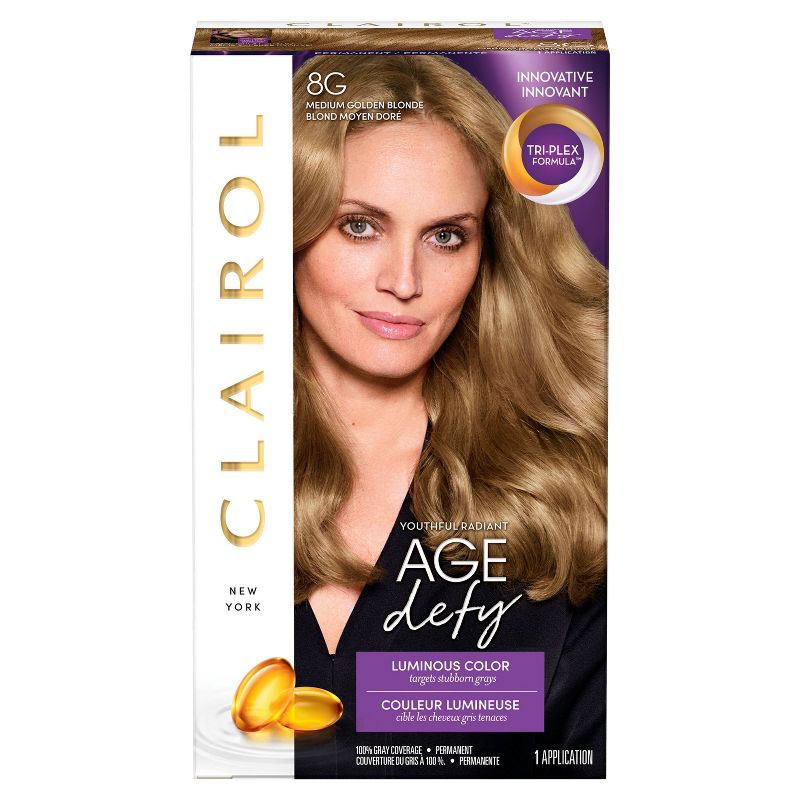 Clairol Age Defy Expert Hair Color - 8G Medium Golden Blonde - 1 Kit, 1 of 2