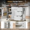 Grungis 54.5" Kitchen Island Cart with Drop Leaf & Storage Rack,Kitchen Island on Wheels with Power Outlet & 3 Drawers,Island Table for Kitchen - 4 of 4