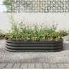 Lirago Oval Galvanized Metal Raised Garden Bed-Large Outdoor Planter Box for Vegetables and Flowers Black 70.86"Lx35.43"Wx11.42"H - 2 of 4