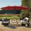 JIONJOY 15FT Double-Sided Patio Umbrella with Base - Crank, 12 Ribs, for Garden/Deck/Beach - 2 of 4