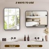 Whizmax Black Metal Framed Bathroom Mirror for Over Sink,  Vanity Rounded Rectangle Wall Mirror Wall Mounted Home Decor - 3 of 4