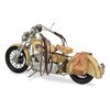 HomeRoots 9" Cream Metal Hand Painted Vintage Mid-Century Motorcycle Model Motorcycle - 3 of 4