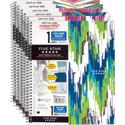Five Star Style Wirebound Notebook 1 Subject College Ruled 673454
