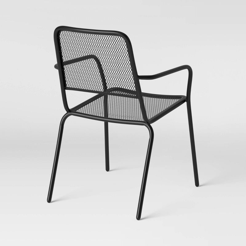 Metal Mesh Outdoor Patio Dining Chair Stacking Chair Black - Room Essentials&#8482;, 5 of 9
