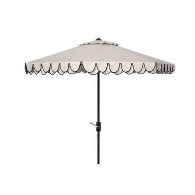 10 8 Round Elegant Valance Umbrella White Black Safavieh Target