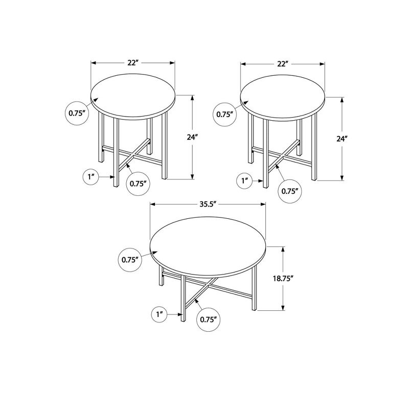 Set of 3 Round Accent Tables - EveryRoom, 5 of 6