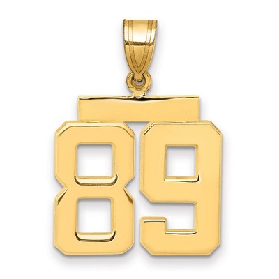 Black Bow Jewelry 14k Yellow Gold, Athletic Collection Medium Polished Number 89 Pendant