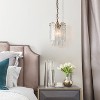 LNC Engaveric 1-Lights 9.4" Luxury and Glam Empire Crystal Pendant  Lights, Polished Gold with 2 Layer Textured Glass - 4 of 4