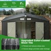 Tangkula 10' x 7.7' Outdoor Storage Shed w/ 4 Vents Lockable Doors Waterproof & Windproof - 3 of 4