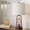 ROTTOGOON Set of 2 Farmhouse Table Lamps With USB Ports, 3-Way Dimmable Bedside Touch Lamp With AC Outlet for Living Room Reading, Bulbs Included - 3 of 4