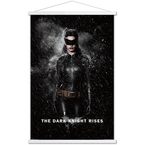 Trends International Dc Comics Movie - The Dark Knight Rises - Catwoman  Rain Premium Framed Wall Poster Prints White Hanger Bundle 