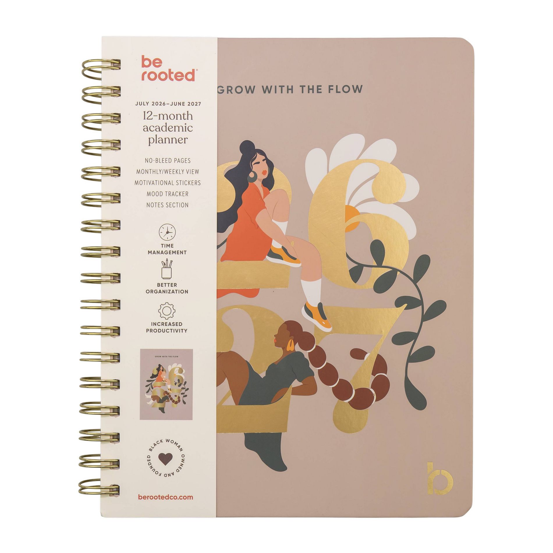 Be Rooted 7"x9" Grow with The Flow Academic 12 Months Weekly/View 2026-2027 Planner