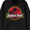 Jurassic Park Logo Adult Black Long Sleeve Hooded Sweatshirt - 2 of 4