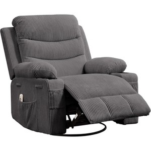 Coucheta 360° Swivel Recliner Chair - Massage & Heat, Oversized Rocking Recliner with Cup Holders (33"W) - 1 of 4