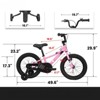 VisioGear Kids' Bike 18 Inch Wheels, 1-Speed Child Bicycles  with Removable Training Wheels For 3-5 Years Old,Pink,49.6''*19.7''*29.9'' - 2 of 4