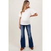 Pinkblush Navy Blue Washed Maternity Flare Jeans - 2 of 4