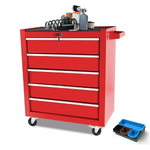 5-Drawer Rolling Tool Chest with Wheels, Heavy Duty Lockable Tool Storage Cabinet Organizer for Garage, Workshop & Warehouse - 1 of 4