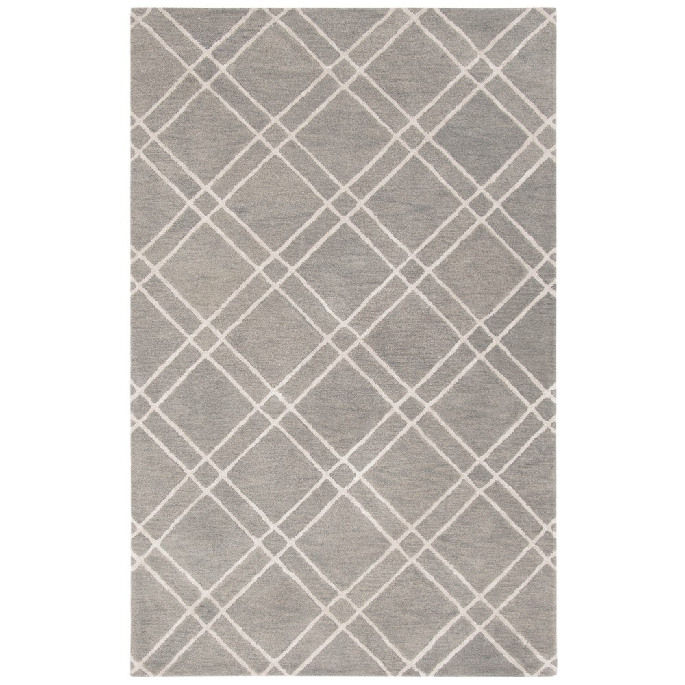 4'x6' Crosshatch Tufted Area Rug Gray/Silver - Safavieh