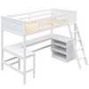 Sapphtopaz Twin Size Loft Bed with Storage Shelves & Full Desk Wooden Loft Bed Frame with Guardrails & Ladder for Kids,Kid Study Bed for Bedroom - 3 of 4