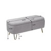 39" Modern Upholstered Storage Bench with Gold Legs, Faux Fur Entryway or Bedroom Ottoman-3irtyhousy - 4 of 4