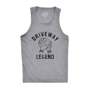 Mens Driveway Legend Fitness Tank Funny Pickup Basketball Player Hoops Lover Sleeveless Tee For Guys - Crazy Dog Men's Tank Top - 1 of 4