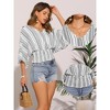 INSPIRE CHIC Women's Summer 3/4 Sleeve V Neck Boho Print Chiffon Smocked Waist Dolman Blouses - 2 of 4