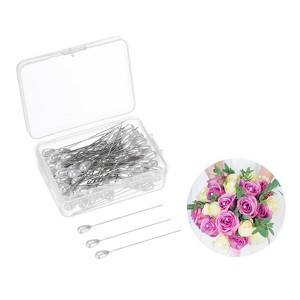 Unique Bargains Stainless Steel Teardrop Pearl Multipurpose Straight Pins - 1 of 4