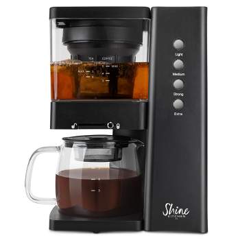 Shine Kitchen Co. Rapid Cold Brew Coffee & Tea Machine with Vacuum Extraction Technology – Black
