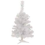 Northlight 2' Lighted Rockport White Pine Artificial Christmas Tree, Green Lights