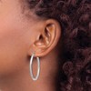 Black Bow Jewelry 2.5mm, Satin, Diamond Cut Sterling Silver Hoops - 35mm (1 3/8 Inch) - 3 of 4