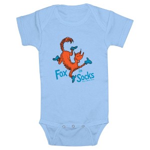 Infant's Dr. Seuss Fox in Socks  Bodysuit - Light Blue - 6 Months - 1 of 3