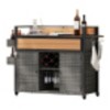 AZL1 Life Concept Utility Storage Bins Wicker Kitchen Island on Wheels for Patio Backyard Garden Poolside Double Handle, Grey, 52.8"*28.3"*41.5" - 2 of 3