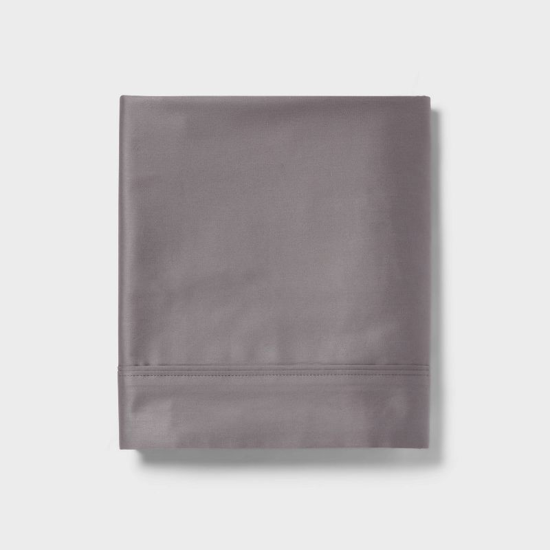 Queen 400 Thread Count Performance Flat Sheet Dark Gray - Threshold&#8482;, 1 of 5