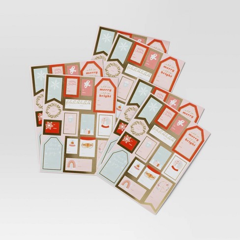 50ct Peel & Stick Christmas Gift Tag Red/black/white - Wondershop™ : Target