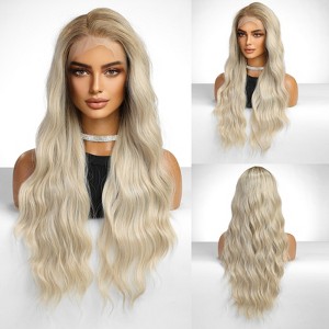 Jessie's Wig 24 Inch Wavy Wig Synthetic Hair 13x6 Lace Wigs Blonde With Dark Roots 1 Pc/Pack - 1 of 4
