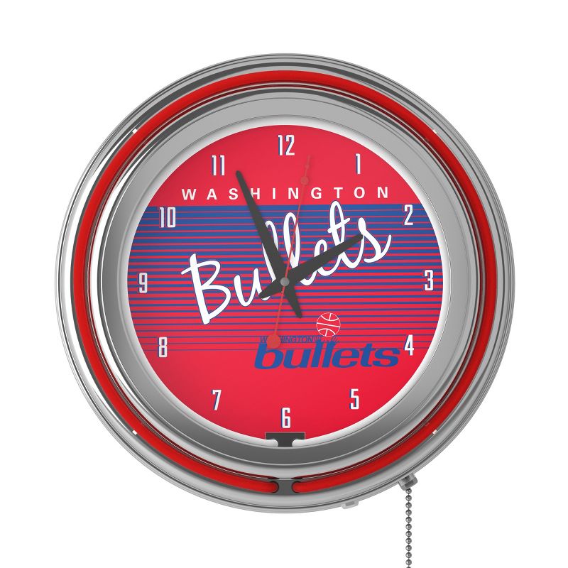 Washington Bullets Hardwood Classics Retro Neon Wall Clock, 2 of 7