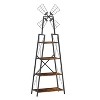 NicBex Bookcases for Living Room 4 Tier Rustic Wood Metal Freestanding Open Book Shelf Corner Bookcase with Drawers for Home Office - 4 of 4