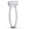 Pompeii3 3/8 Ct Princess Cut Diamond Halo Engagement Ring 10k White Gold - 2 of 4