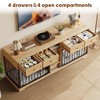82" Dog Crate Furniture for 2 Dogs, Chew-Resistant Dog Kennel with 4 Drawers & Open Shelves, Decorative Dog Cage TV Stand, Indoor Pet Cage House - 4 of 4