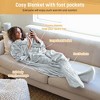 Catalonia Adult Wearable Fleece Blanket Snuggie with Foot Pockets, Super Soft Micro Plush Wrap Blanket Long Robe Loungewear, Cozy Gift for Woman Man - 4 of 4