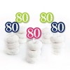 Big Dot of Happiness 80th Birthday - Cheerful Happy Birthday - Dessert Cupcake Toppers - Colorful Eightieth Birthday Clear Treat Picks - Set of 24 - 2 of 4
