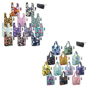 Flower Tote Bag Large Reusable Grocery Bags Foldable Shopping - 1 of 4