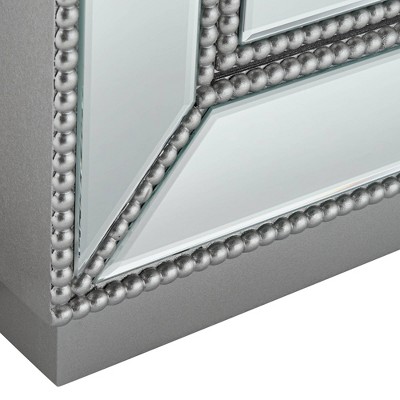 Trevi 32" Wide Mirrored Silver 3-Drawer Glam Accent Chest