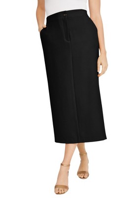 Jessica London Women's Plus Size Tummy Control Bi-Stretch Midi Skirt