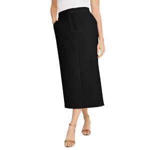 Jessica London Women's Plus Size Tummy Control Bi-Stretch Midi Skirt - 1 of 4