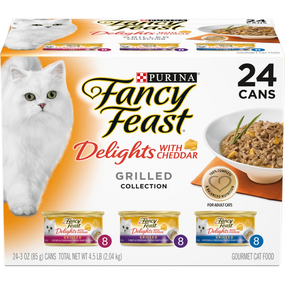 Photos - Cat Food Fancy Feast Purina  Delights Variety Pack Chicken,Turkey, Fish and Cheddar 
