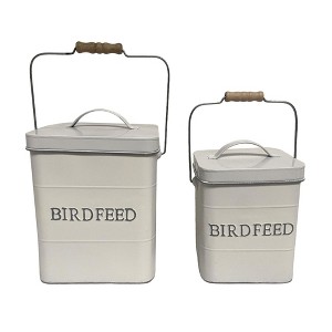 Transpac Metal Birdfeed Containers Set of 2 Home Decorations Spring - 1 of 1