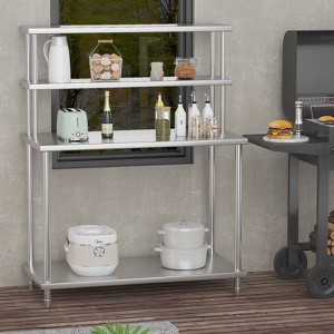 COZONY Stainless Steel Work Table with Overshelves, Heavy Duty Prep Table Kitchen Countertop with Adjustable Storage - 1 of 4