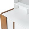 PAGED Makeup Vanity Desk with Lights Elegant Vanity Desk with Socket, Hairdryer Shelving, Mirror, Drawer for Bedroom, Powder Room - 4 of 4